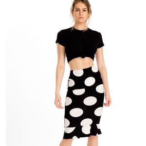 Polka dot pencil skirt